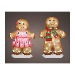 Bonhomme pain d'épice lumineux 2ass. 46cm - LUMINEO