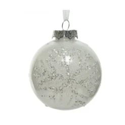 Boule flocon ø8 blanc - DECORIS