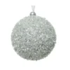 Boule mousse paillettes ø8 argent - DECORIS