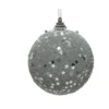 Boule mousse paillettes étoiles ø8 argent - DECORIS