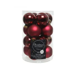 Boules en verre x16 mat brillant ø3.5 bordeaux - DECORIS