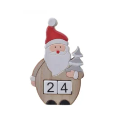 Calendrier mdf Père Noël 10x16.5x2.5 multicolore - DECORIS
