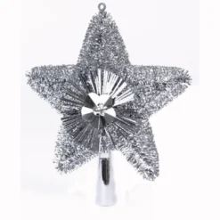 Cimier étoile lametta 23x21x2cm argent - DECORIS