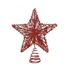 Cimier étoile métal paillettes 20x23 rouge - DECORIS