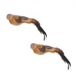Clip oiseau 2 pièces 6.5x37-H6.5 marron - EDELMAN