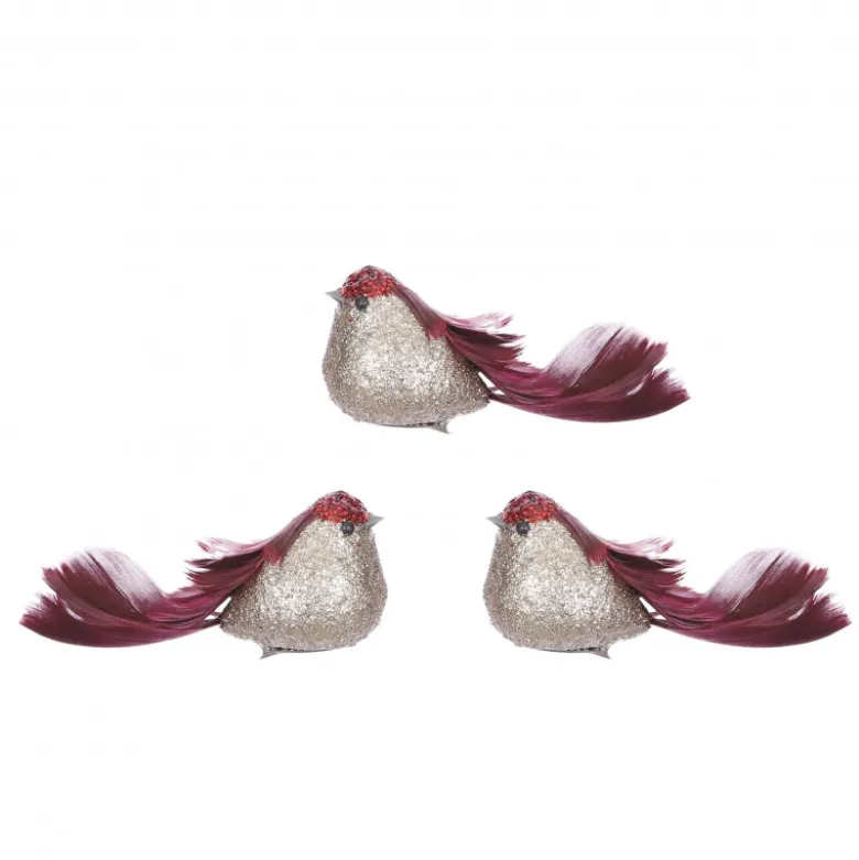 Clip oiseau 3 pièces 5x17-H5 rouge - EDELMAN
