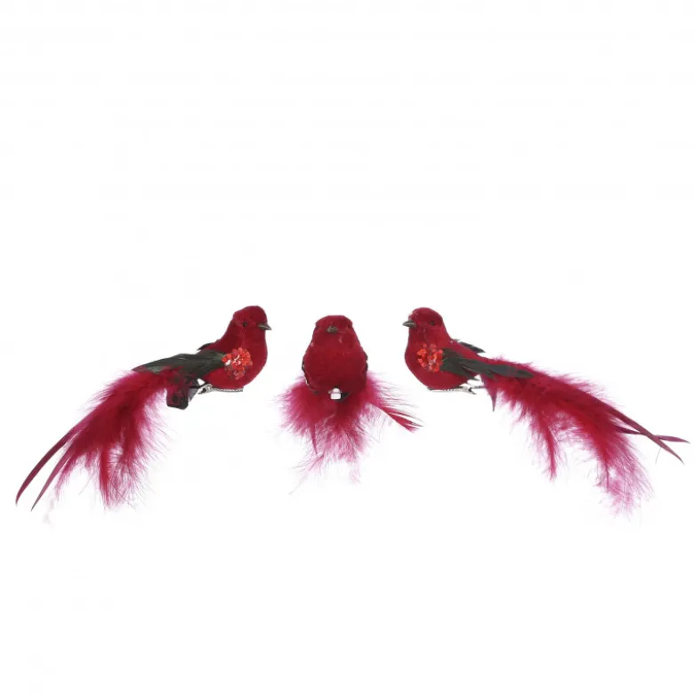 Clip oiseau 3 pièces 4.5x18-H5.5 rouge - EDELMAN