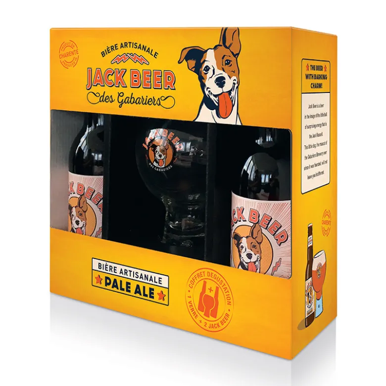 Coffret Jack Beer pale ale 7° - 2x 33 cl+1 verre - BRASSERIE DES GABARIERS