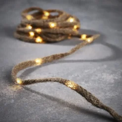 Corde lumineuse jute 40LED pile 400cm blc chaud - EDELMAN