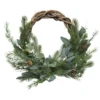 Couronne déco feuilles pom.pin 40x40x12cm vert - EVERLANDS