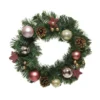 Couronne sapin artificiel decorée ø30 rose/or - EVERLANDS