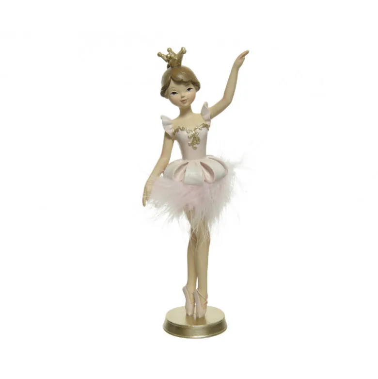 Danseuse s/support 4.5x8.5x21 rose doux - DECORIS