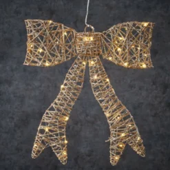 Déco noeud 50LED pile 6x40-H40 champagne - EDELMAN