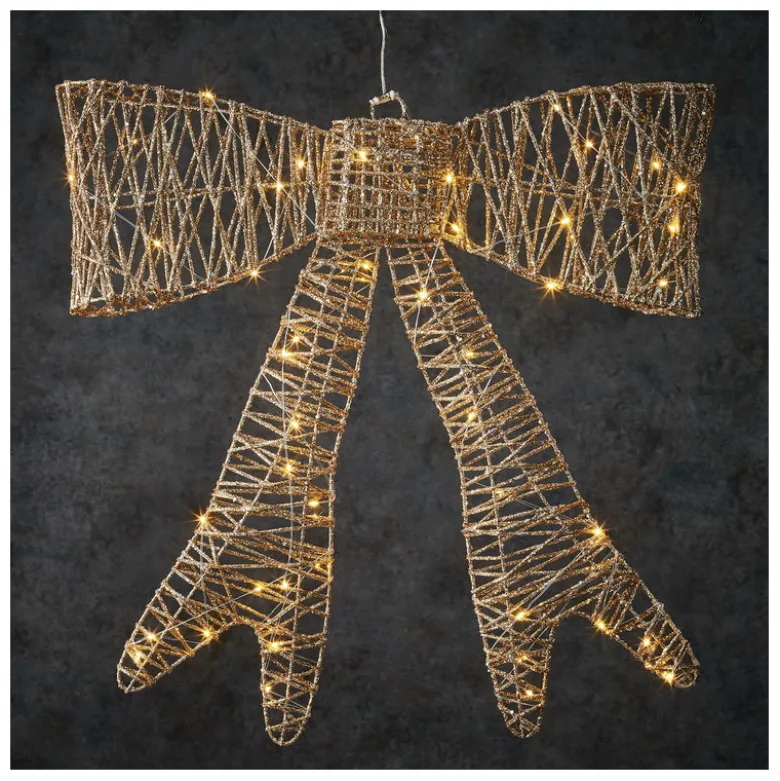 Déco noeud 80LED 7.5x58-H60 champagne - EDELMAN