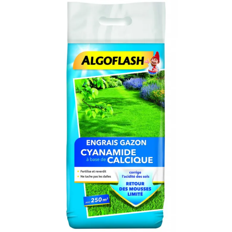 Engrais gazon cyanamide sac 12.5kg pour 250m - ALGOFLASH
