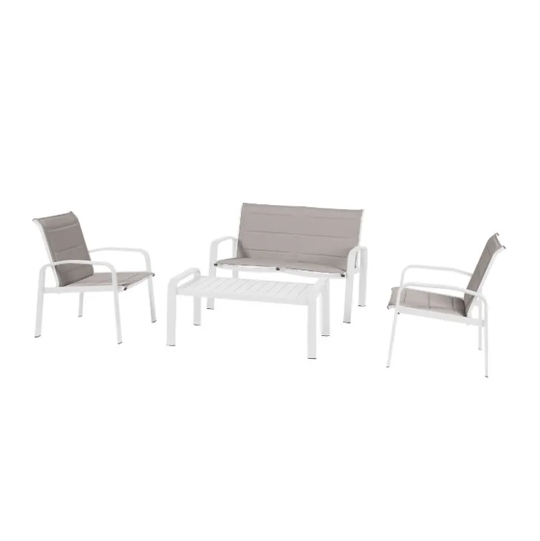 Ensemble Elyn 4 pièces noisette/blanc - HESPERIDE