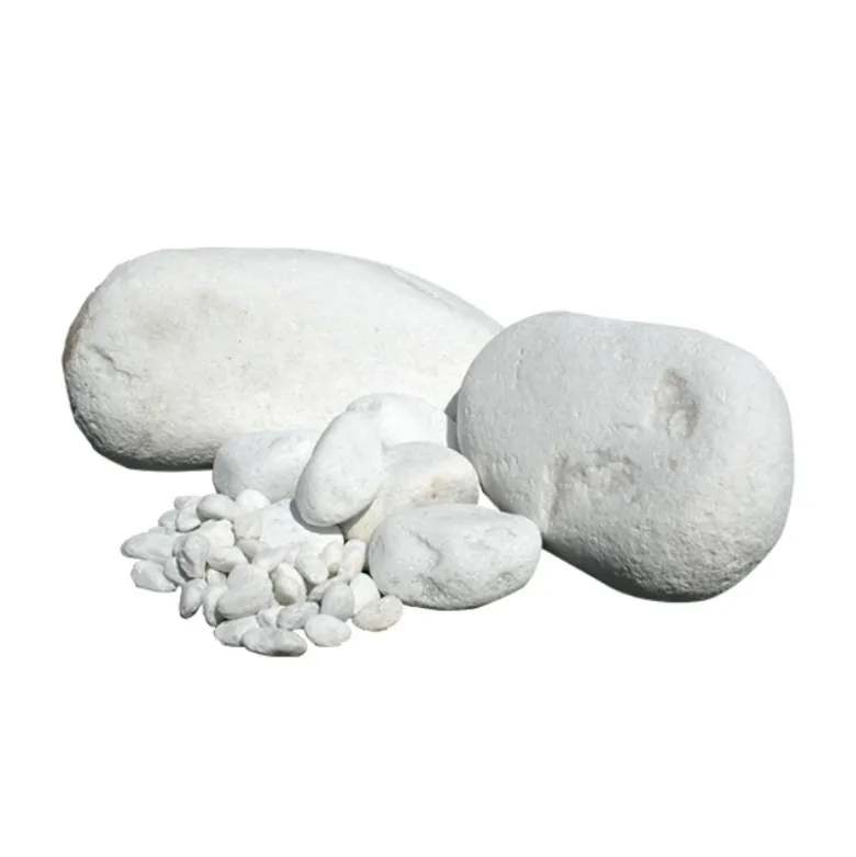 Galets marbre blanc calibre 40/100 - filet de 20 kg - AQUITER