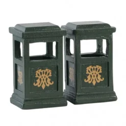GREEN TRASH CAN SET OF 2 - LEMAX