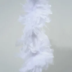 Guirlande boa plumes 12x184cm blanc - DECORIS