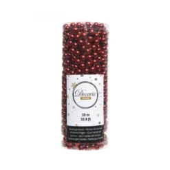 Guirlande perle 10m 0.8x10m rouge - DECORIS