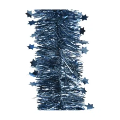 Guirlande scintillante étoiles Ø10x270cm bleu nuit - DECORIS