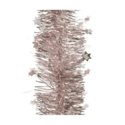 Guirlande scintillante étoiles Ø10x270cm rose poudre - DECORIS