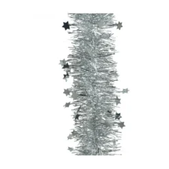 Guirlande scintillante étoiles Ø10x270cm argent - DECORIS