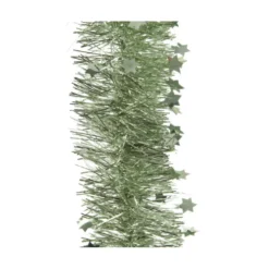Guirlande scintillante étoiles Ø10x270cm vert sauge - DECORIS