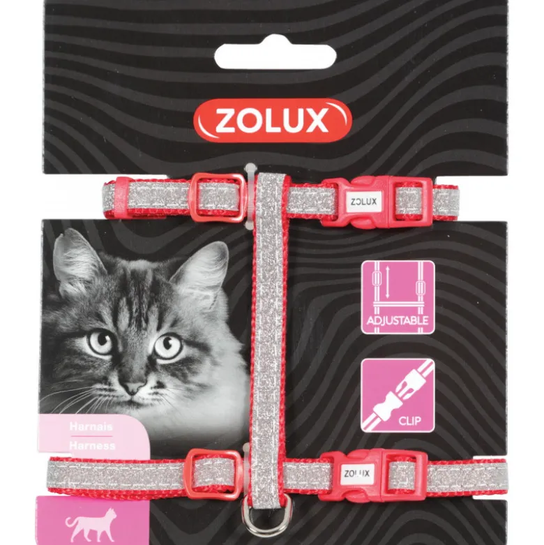 Harnais nylon shiny reglable rouge - ZOLUX