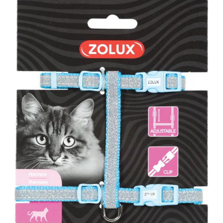 Harnais nylon shiny reglable bleu - ZOLUX