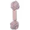 Jouet corde et bois pour chien forme os 2 balles - BUBIMEX