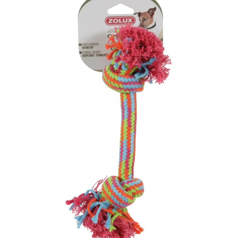 Jouet corde 2 noeuds couleur 30cm - ZOLUX