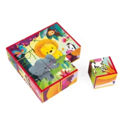 Kubkid - 9 cubes animaux de la jungle - JANOD