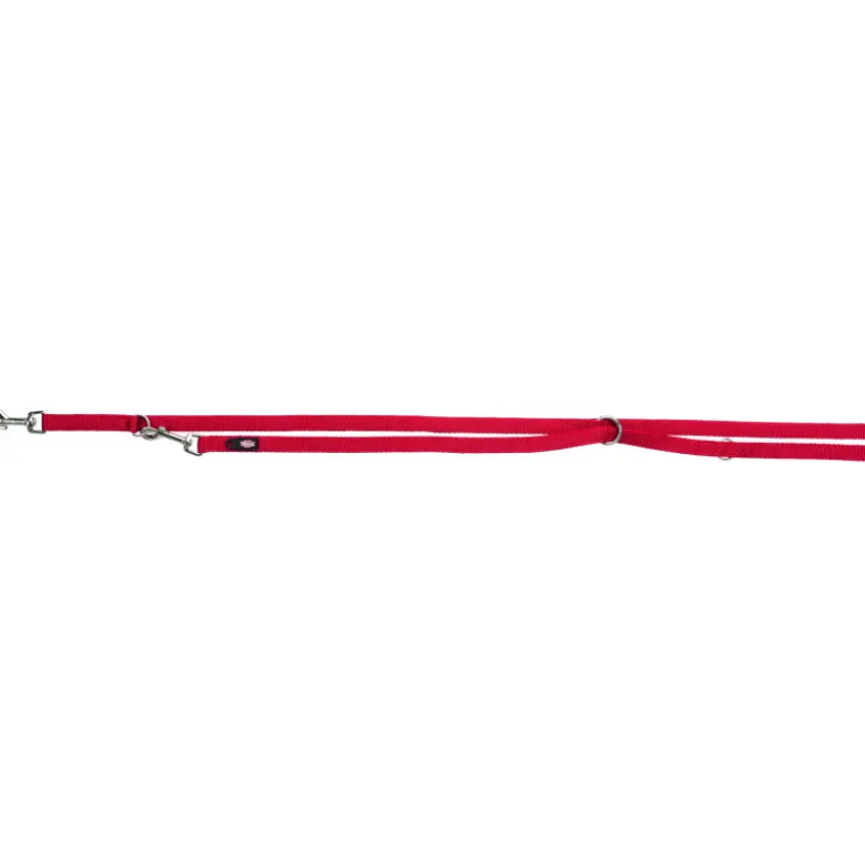Laisse Premium réglable double L–XL: 2m/25mm rou - TRIXIE