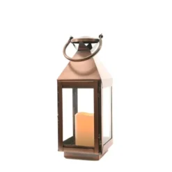 Lanterne flamme "cuivre" - 26 cm - LUMINEO