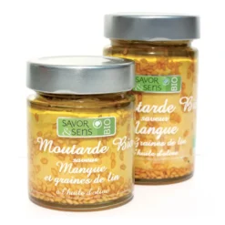 Moutarde Bio saveur Mangue Graine de Lin 130g - SAVOR ET SENS