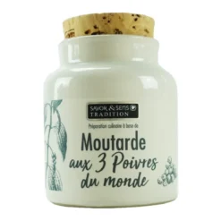 Moutarde 3 poivres 110g - SAVOR ET SENS