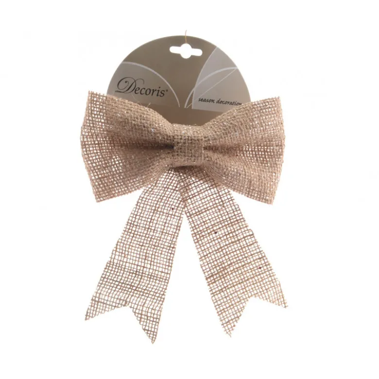 Noeud jute sur fil 2x20x24cm naturel - DECORIS