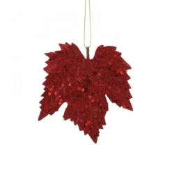 Ornement feuille érable bordeaux 6 pièces 14x14 - EDELMAN