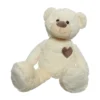 Ours blanc 20cm avec broderie cœur - DECORIS