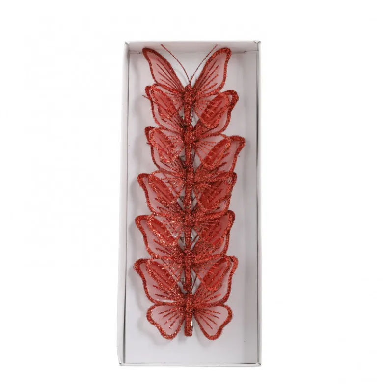 Papillons 6 pièces ø9 rouge - EDELMAN
