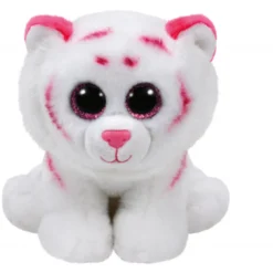 Peluche Beanie babies S Tabor le tigre rose/blan - TY