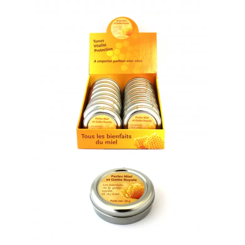 Perles miel gelée royale boite métal 50g - FINABEIL