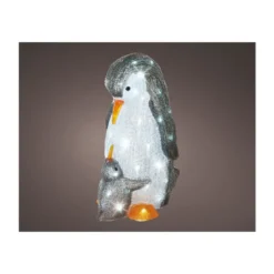 Pingouin avec bébé lumineux 47cm - LUMINEO