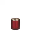 Porte bougie givré ø9-H10 rouge - EDELMAN
