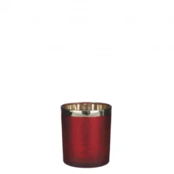Porte bougie givré ø9-H10 rouge - EDELMAN