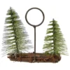 Porte nom sapin s/fagot saule 11x11cm vert/blanc - EVERLANDS