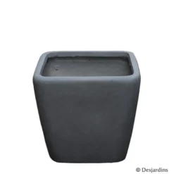 Pot carré en fibre gris anthracite - ø22 - DESJARDINS