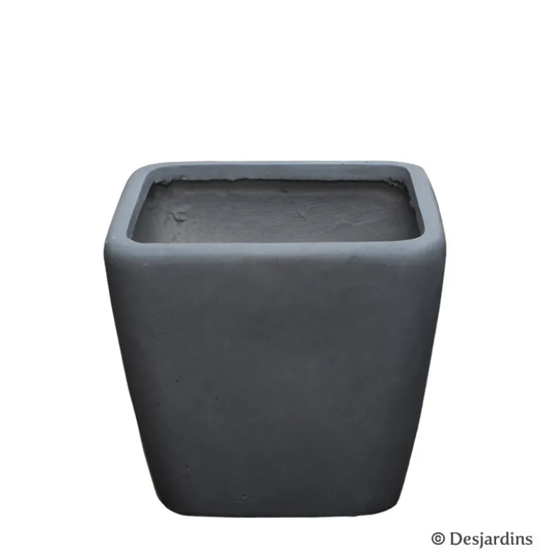 Pot carré en fibre gris anthracite - ø22 - DESJARDINS
