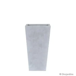 Pot carré en fibre gris clair - 37,5 cm - DESJARDINS